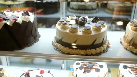 Cake Row In Bakery Shop Stock Footage 202135514