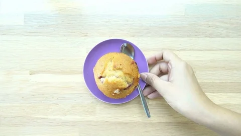 Cake on a rustic wooden background top view against a wooden background. Stock Footage 81051252