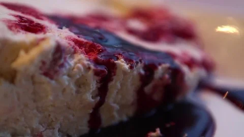Cake with sauce Stock Footage 77046458