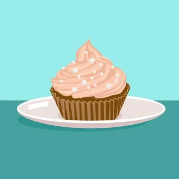 Cake on a saucer. Stock Illustration