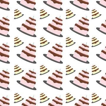 Cake. Seamless color pattern for texture, textiles, packaging, and simple bac Stock Illustration