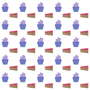 Cake seamless pattern background.Colorful wallpaper vector illustration and g Stock Illustration