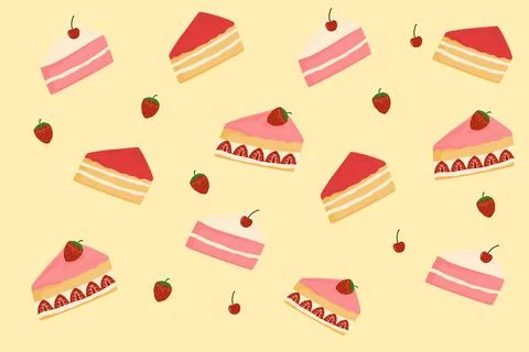 Cake Seamless Pattern Vector Stock Illustration