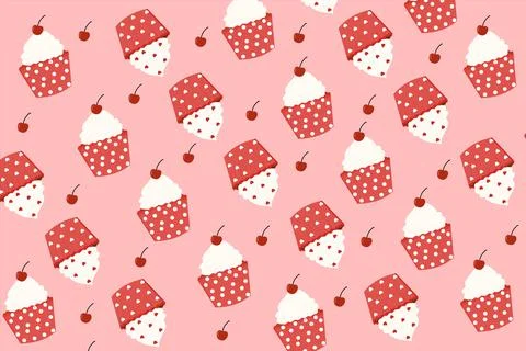 Cake Seamless Pattern Vector Stock Illustration