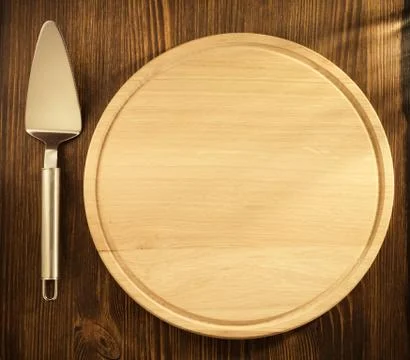 Cake server on wood Stock Photos