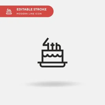 Cake Simple vector icon. Illustration symbol design template for web mobile U 스톡 일러스트