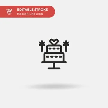 Cake Simple vector icon. Illustration symbol design template for web mobile U Stock Illustration