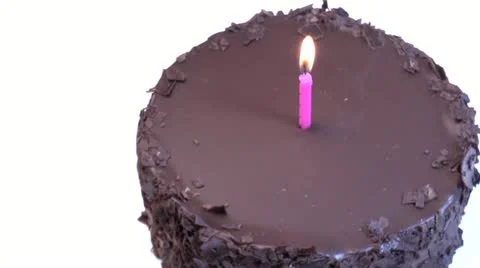 Cake Single Candle Stock Footage
