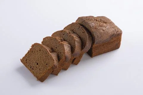Cake slice and dry cake isolated on white background Foto stock
