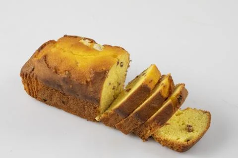Cake slice and dry cake isolated on white background Stock Photos