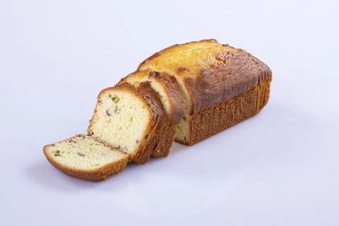 Cake slice and dry cake isolated on white background Foto stock