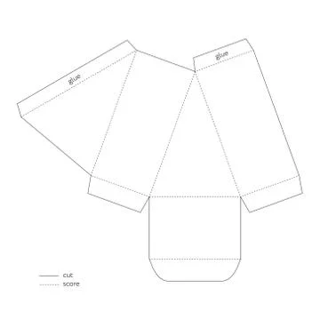 Cake slice box cutout template. Favor box Stock Illustration