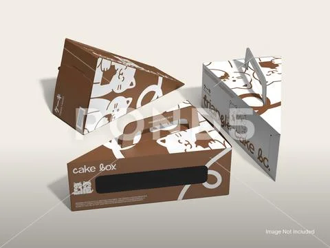 Cake Slice Box Mockup with Carrier Plantilla PSD