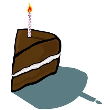 Cake Slice Candle Illustrazione stock