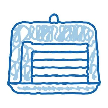 Cake slice doodle icon hand drawn illustration Illustrazione stock