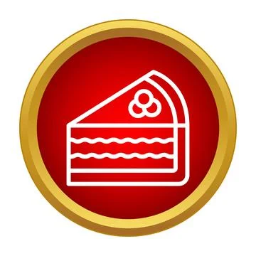 Cake slice icon showing sweet dessert pastry Stock Illustration