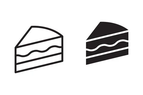 Cake slice icon vector sweet dessert bakery concept for graphic design, logo, イラスト素材