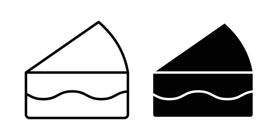 Cake-slice icon vector, symbol, logo illustrations Stock Illustration