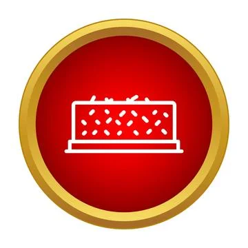 Cake slice line icon with sprinkles イラスト素材