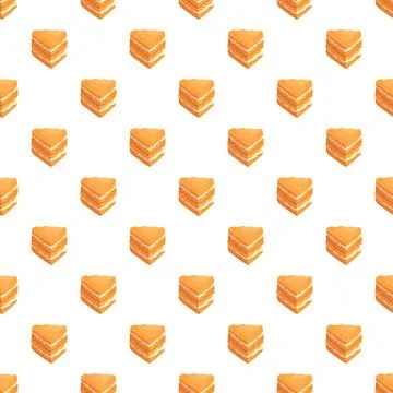 Cake slice pattern creating sweet dessert background Stock Illustration