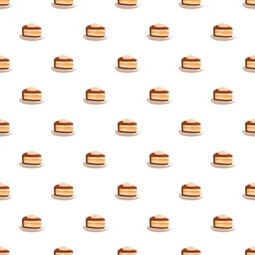 Cake slice pattern creating a sweet dessert background Stock Illustration