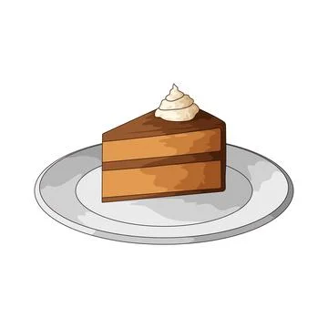 Cake slice plate illustration イラスト素材