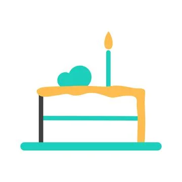 Cake slice on white background. Stock Illustration