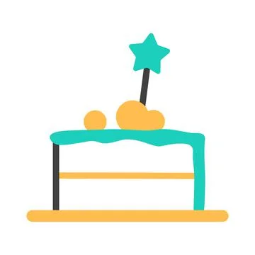 Cake slice on white background. Party treat piece. Stock Illustration