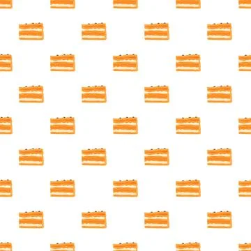 Cake slices pattern creating sweet dessert background Illustrazione stock