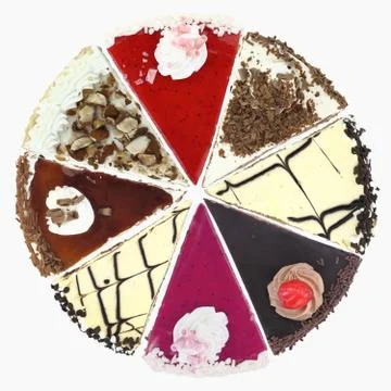 Cake slices Stock Photos