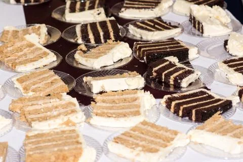 Cake slices Stock Photos