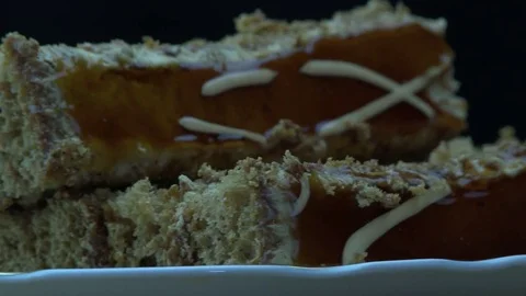 Cake slices on a white plate 스톡 동영상 81506296