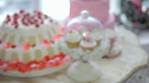 Cake in slow motion Stock Footage 69806194