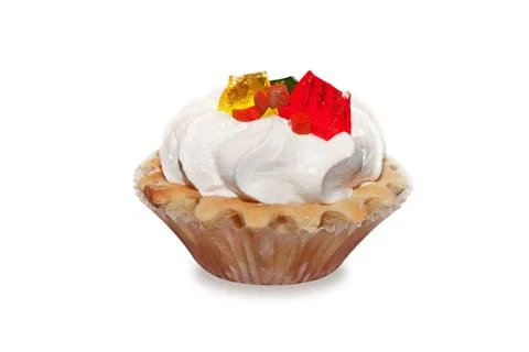 Cake in a small basket close up Stock Photos