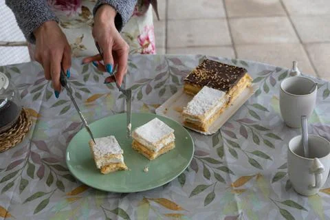 Cake in the snack Stock Photos