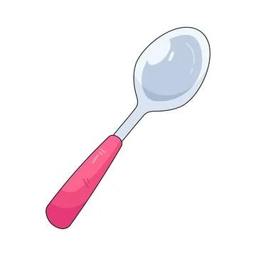 Cake spoon with pink handle Illustration