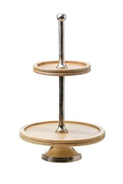 Cake stand over white. With clipping path. Empty trays for fruit and desserts Stock Photos