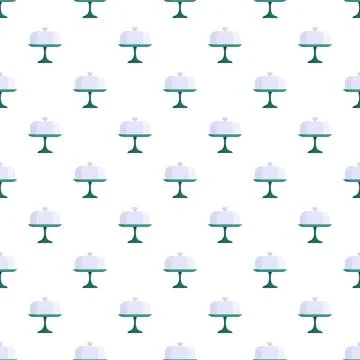 Cake stand pattern representing dessert serving cloche Illustrazione stock