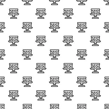 Cake on stand seamless outline pattern Illustrazione stock