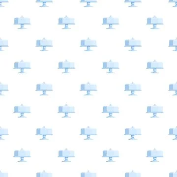 Cake stands pattern repeating seamless light blue background Illustrazione stock