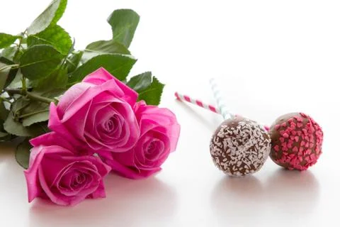 Cake on a stick Cake pops Stock Photos