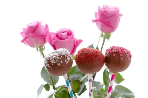 Cake on a stick Cake pops Stock Photos