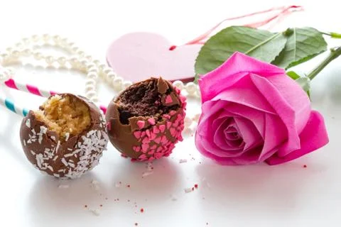 Cake on a stick Cake pops Stock Photos