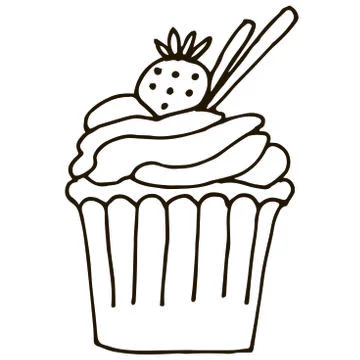 Cake with strawberries Stock Illustration