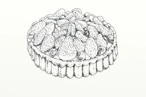 Cake with strawberries Illustrazione stock