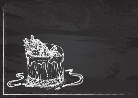 Cake with strawberries Stock Illustration