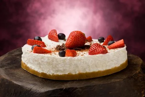 Cake with strawberries Stock Photos