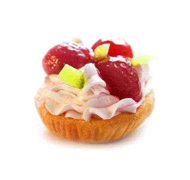 Cake with strawberries Stock Photos