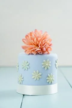 Cake with sugar flower Stock Photos