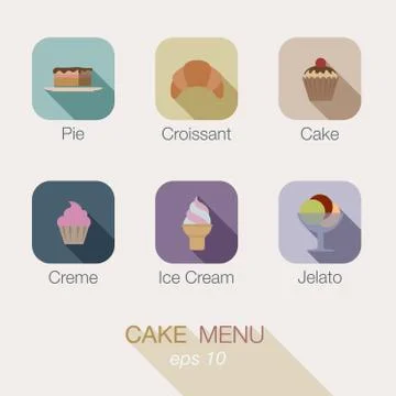 Cake sweet candy shop vector icon menu design. useful for web and apps. Stock Illustration